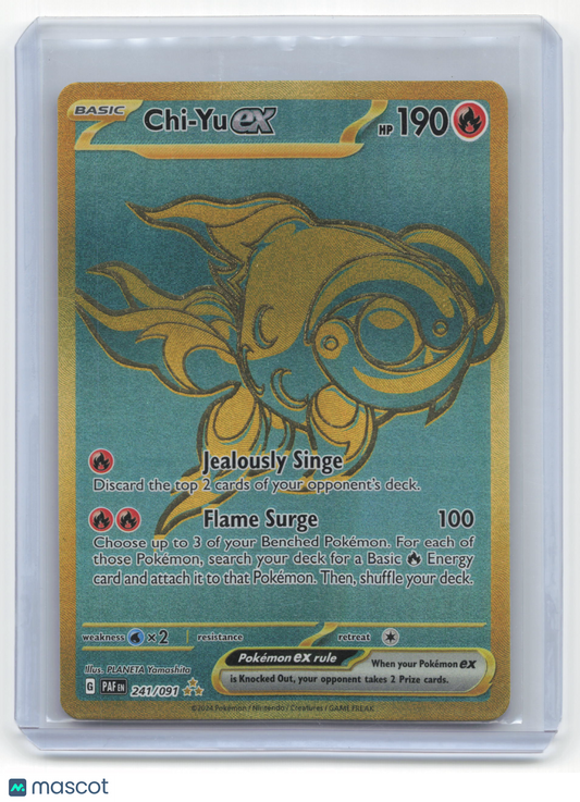 2024 Pokemon Chi-Yu EX Paldean Fates Hyper Rare Gold #241/91 Near Mint