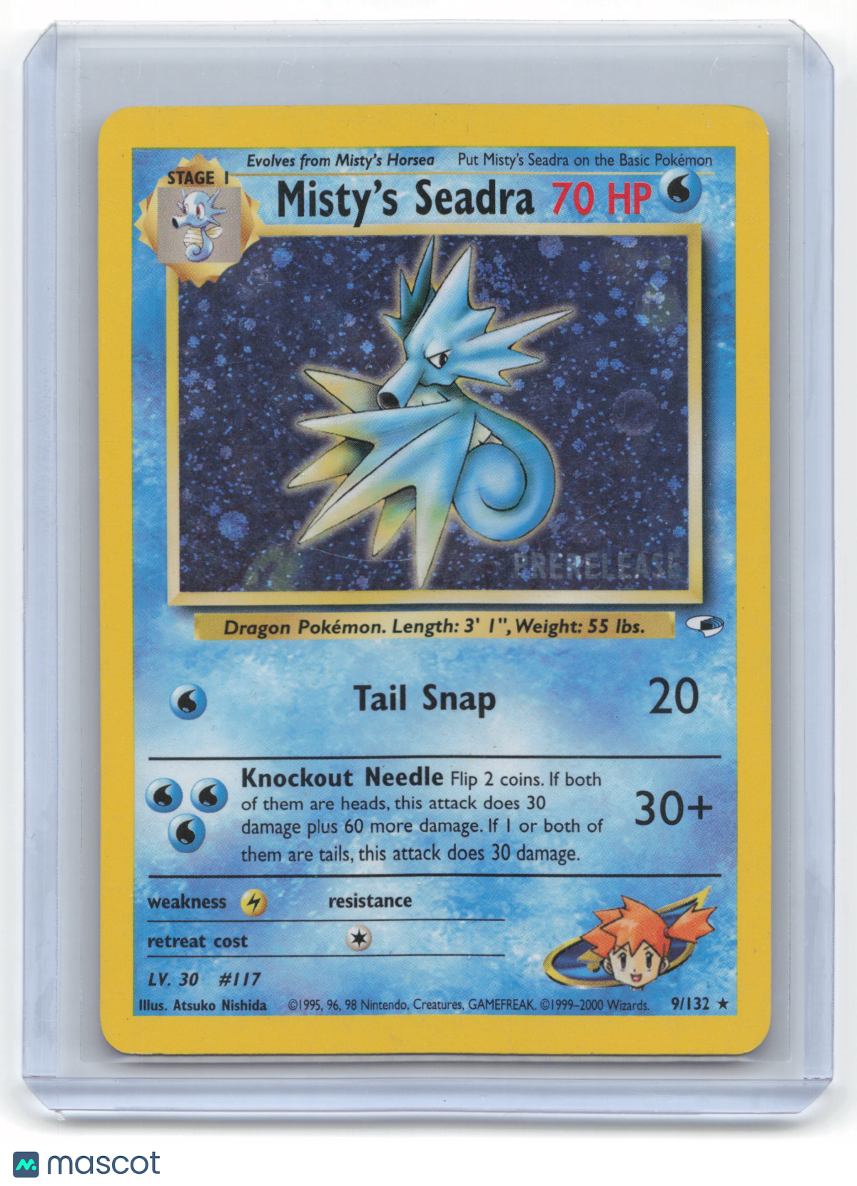 2000 Pokemon Misty's Seadra Gym Heroes Rare Holo #9/132 Moderately Played