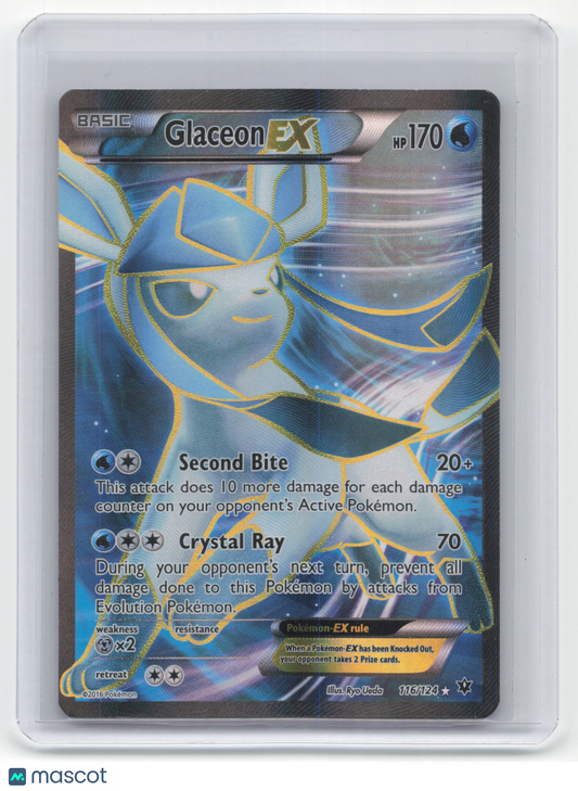 2016 Pokemon Glaceon EX Fates Collide Rare Holo #116/124 Lightly Played