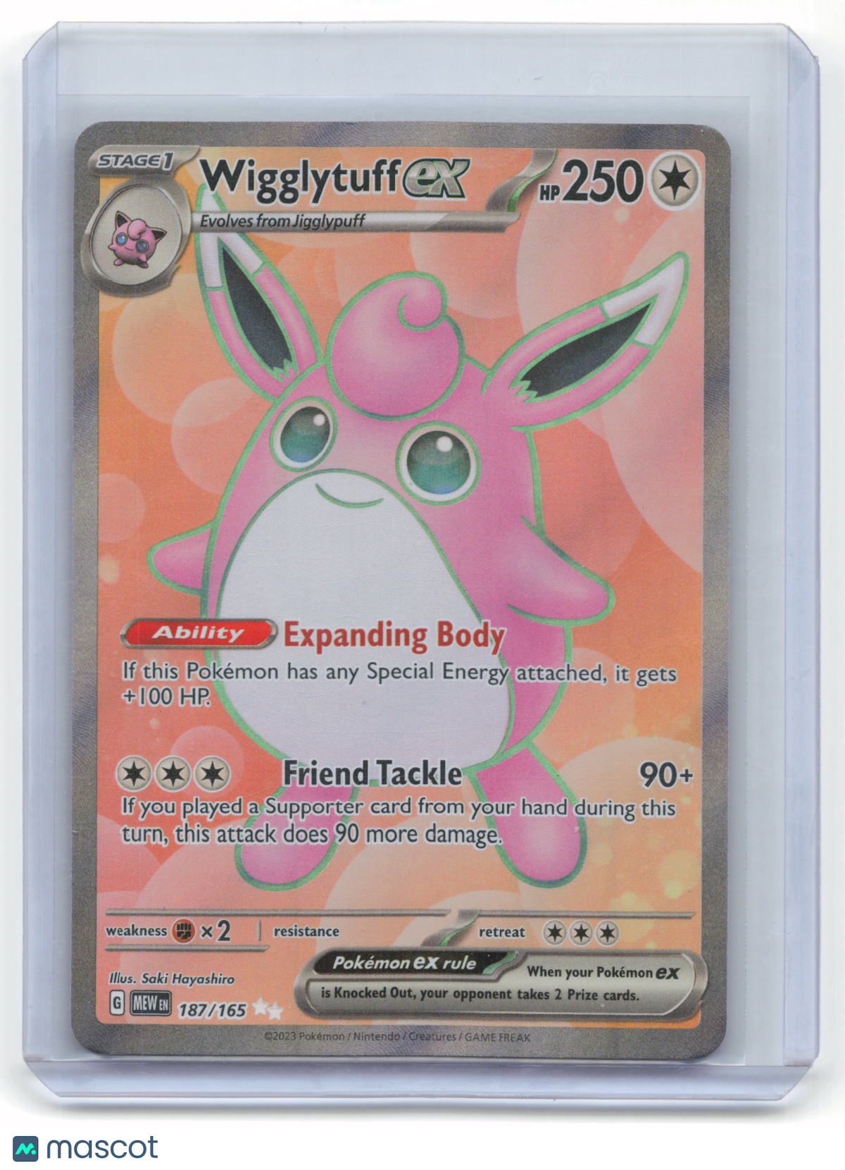 2023 Wigglytuff EX Pokemon 151 Ultra Rare Holo #187/165 Near Mint