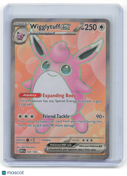 2023 Wigglytuff EX Pokemon 151 Ultra Rare Holo #187/165 Near Mint