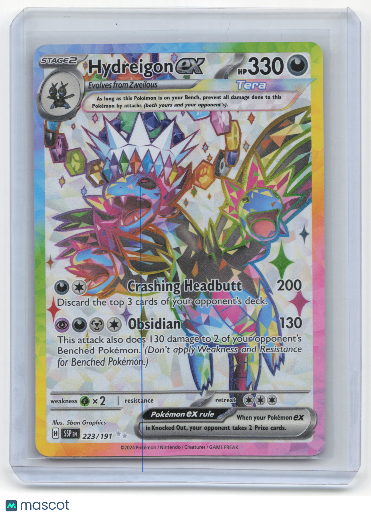 2024 Pokemon Hydreigon EX Surging Sparks Ultra Rare Holo #223/197 Near Mint