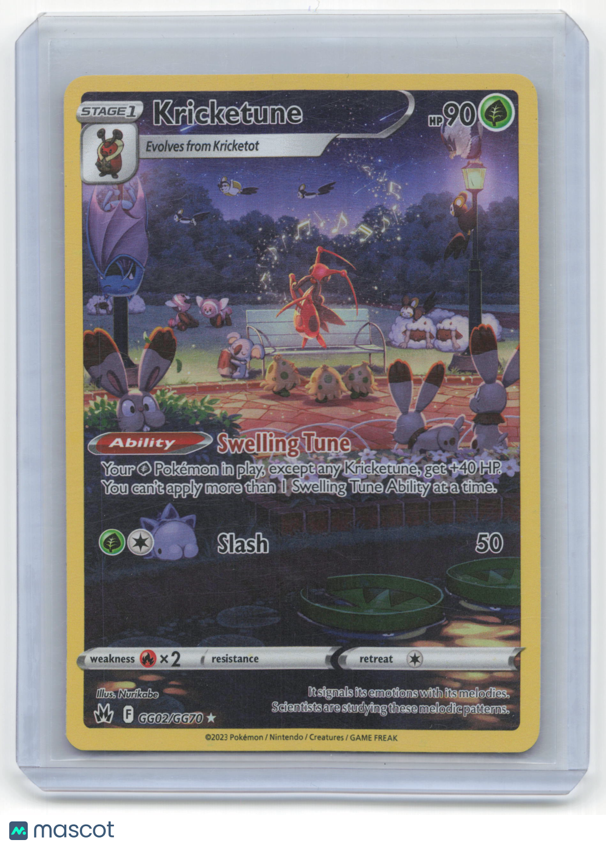 2023 Pokemon Kricketune Crown Zenith: Galarian Gallery Rare #GG02/GG70 Near Mint