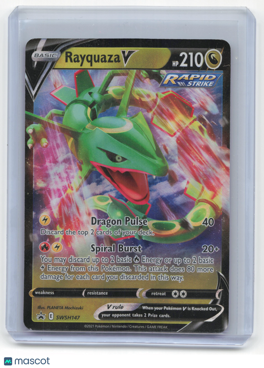 2021 Pokemon Rayquaza V Sword & Shield Black Star Promo Holo #SWSH147 Near Mint