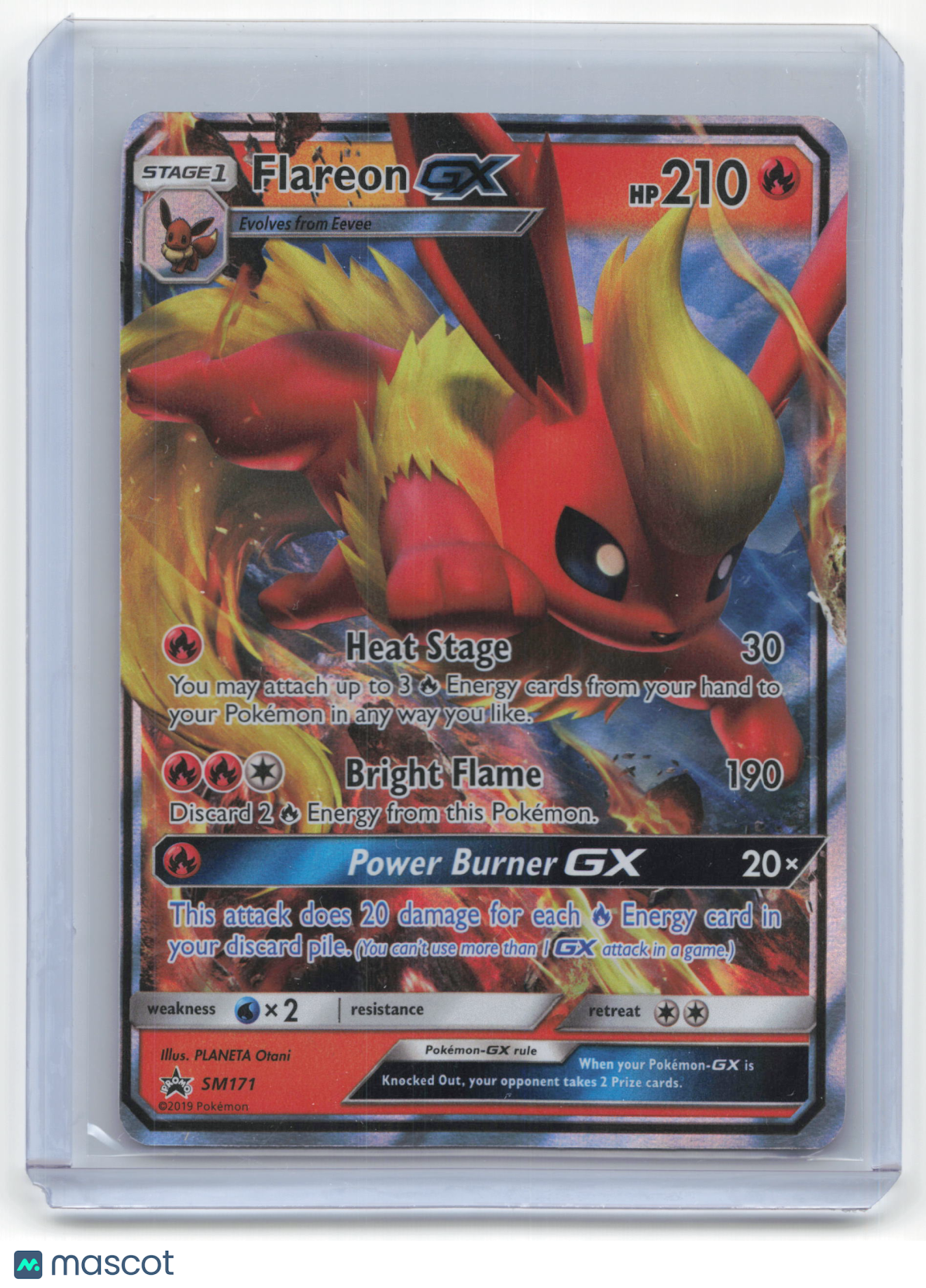 2019 Pokemon Flareon GX Sun & Moon Black Star Promo Holo #SM171 Near Mint