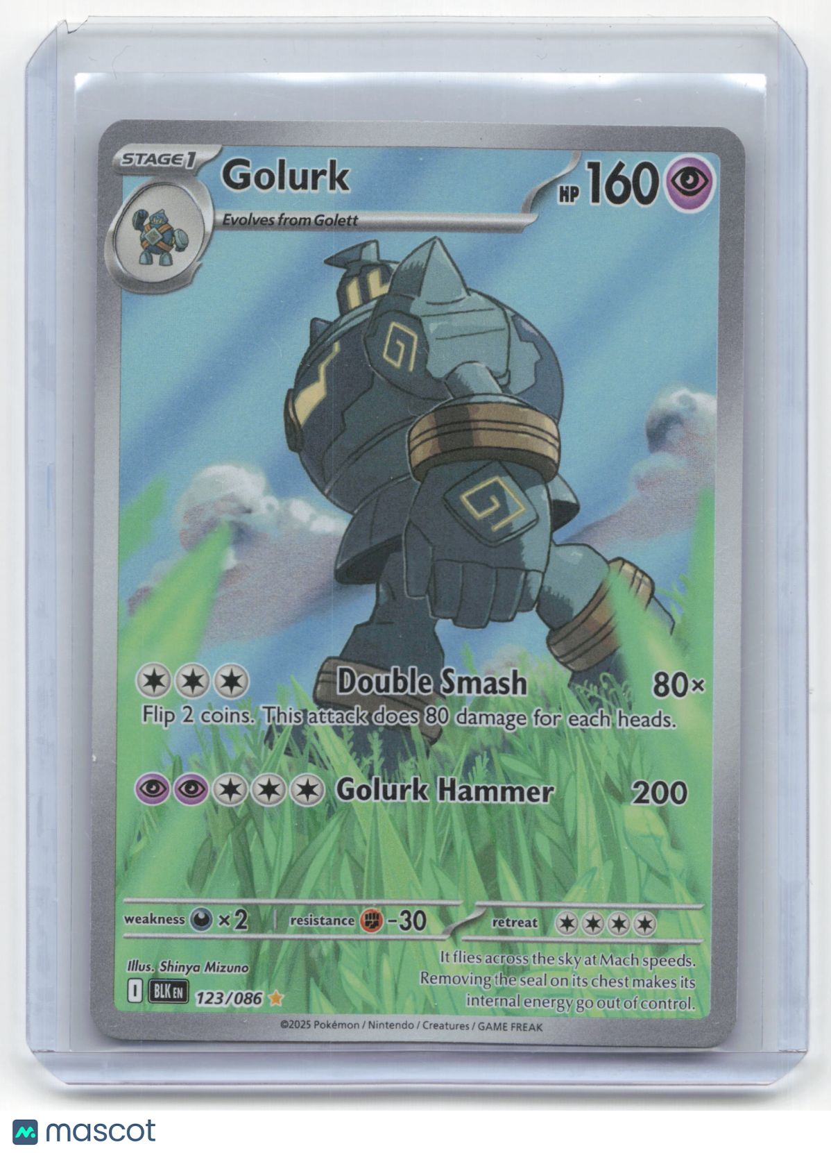 2025 Pokemon Golurk Black Bolt Illustration Rare Holo #123/86 Near Mint