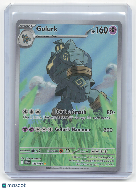 2025 Pokemon Golurk Black Bolt Illustration Rare Holo #123/86 Near Mint