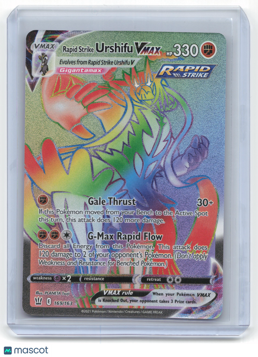 2021 Pokemon Rapid Strike Urshifu VMAX Battle Styles Secret Rare #169/163 NM