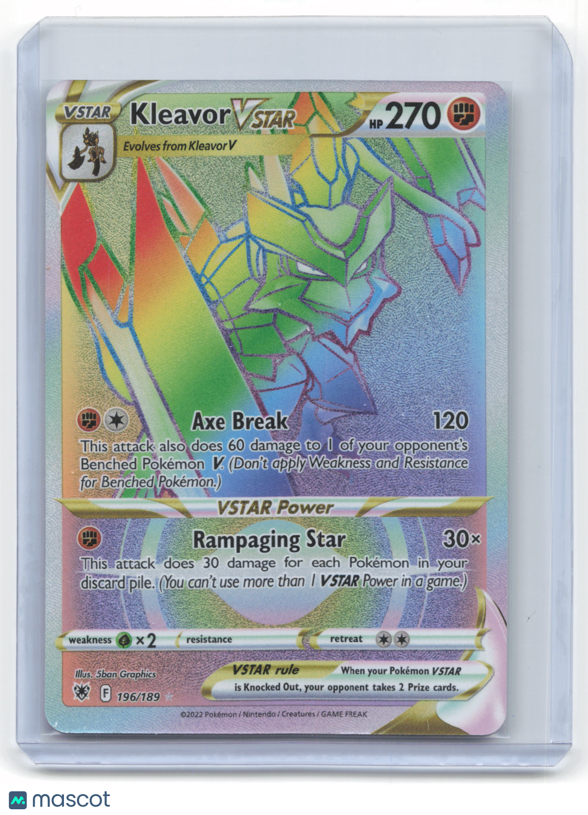 2022 Pokemon Kleavor VSTAR Astral Radiance Secret Rare #196/189 Near Mint
