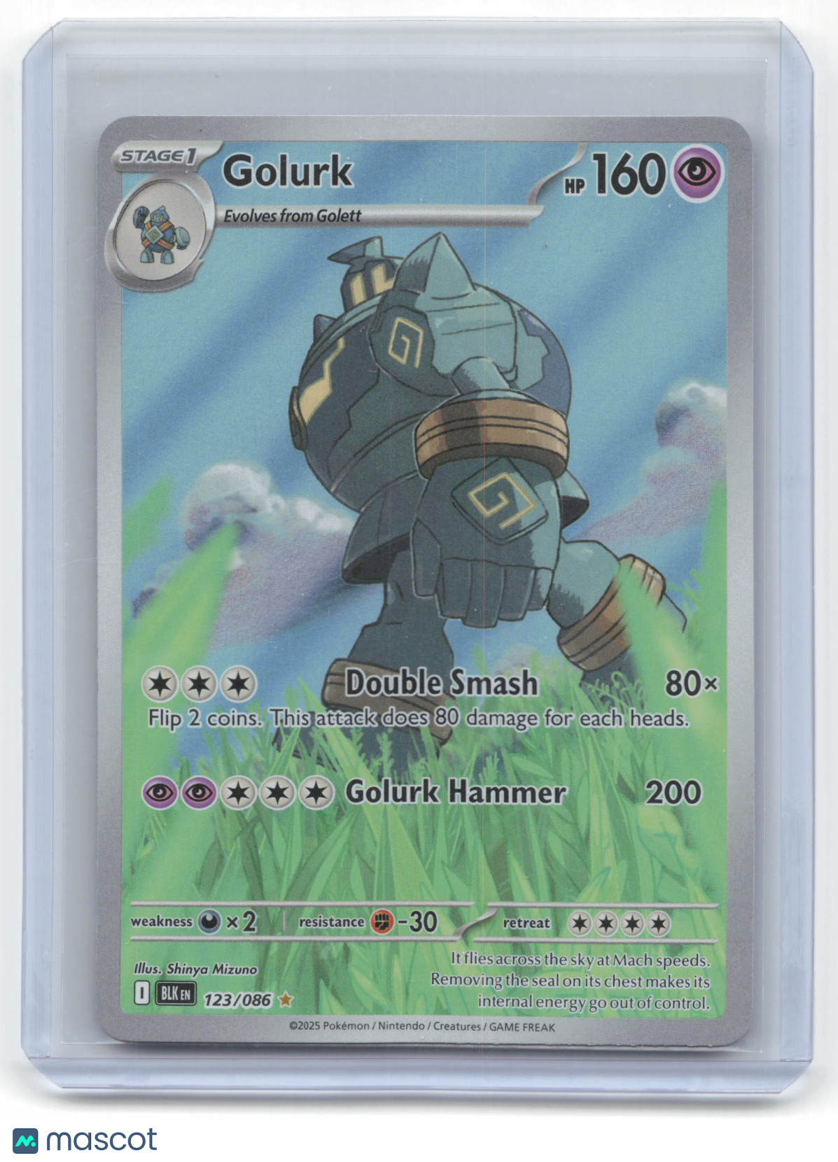 2025 Pokemon Golurk Black Bolt Illustration Rare #123/86 Near Mint