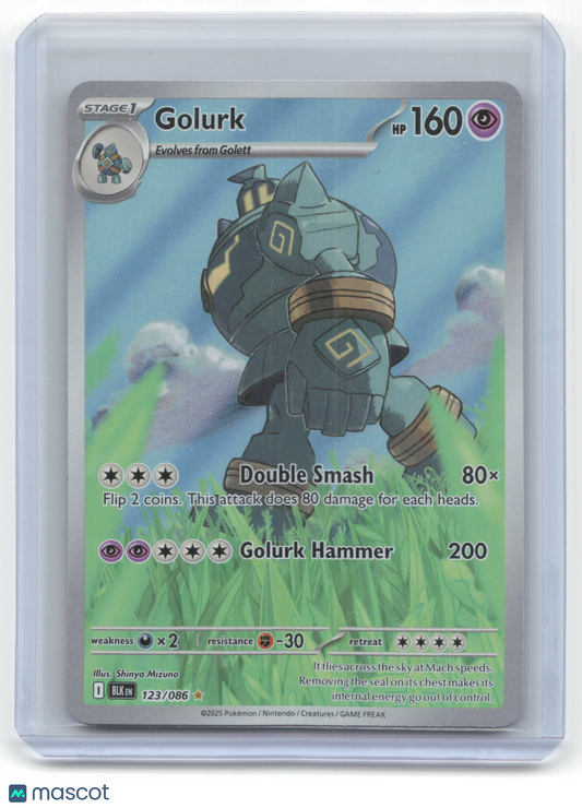 2025 Pokemon Golurk Black Bolt Illustration Rare #123/86 Near Mint