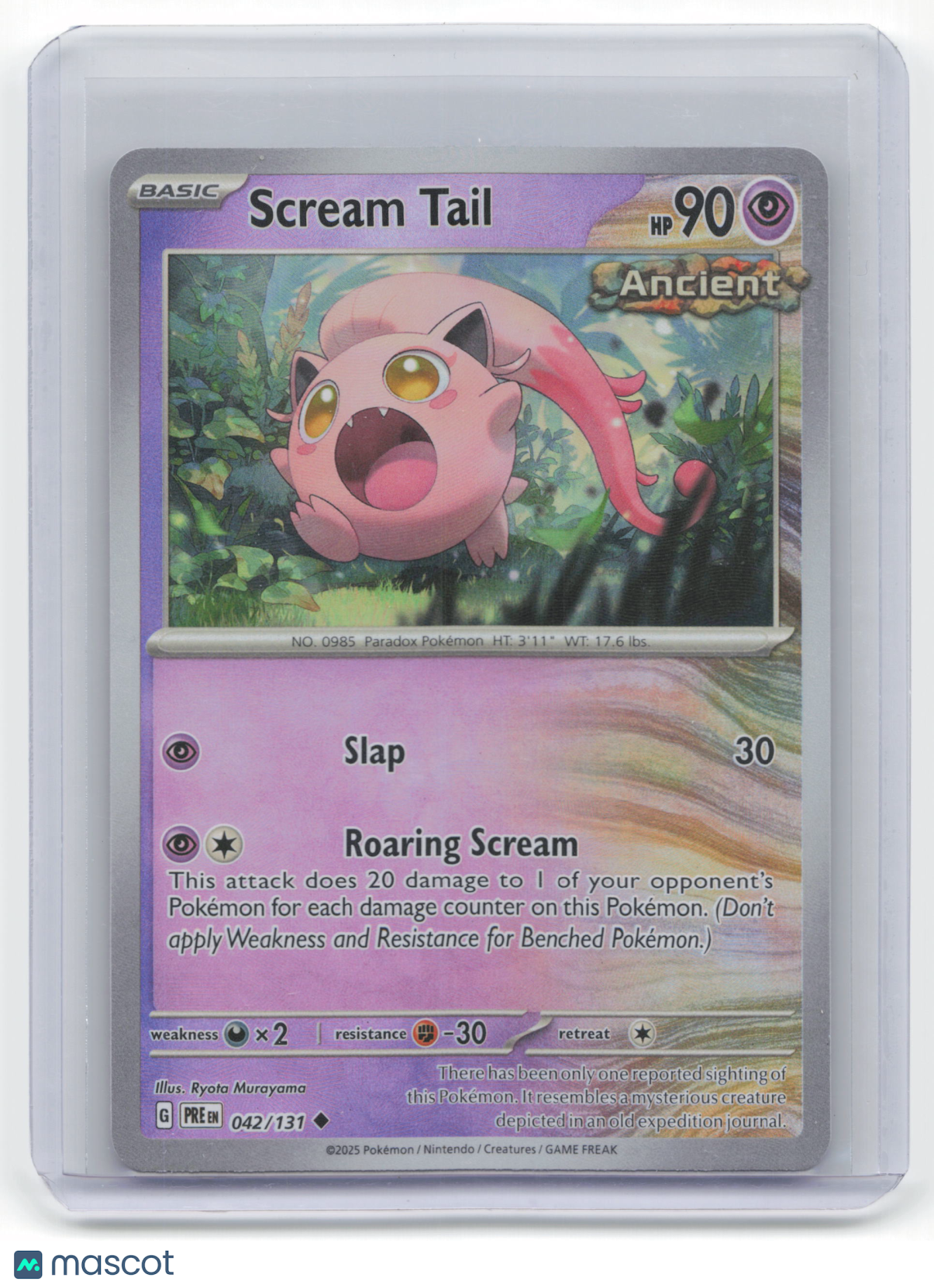 2025 Pokemon Scream Tail Prismatic Evolutions #42/131 Near Mint (Master Ball)