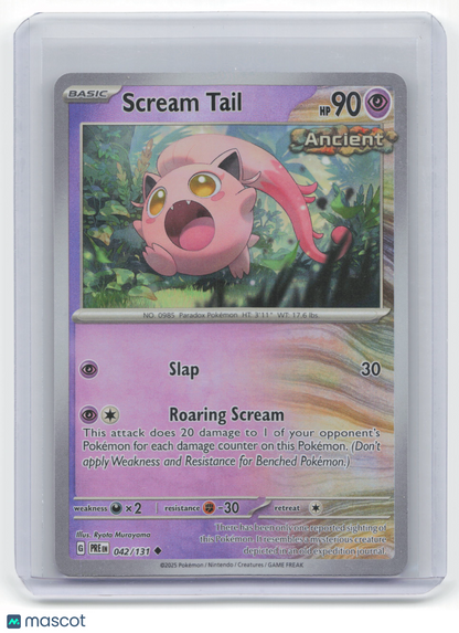 2025 Pokemon Scream Tail Prismatic Evolutions #42/131 Near Mint (Master Ball)