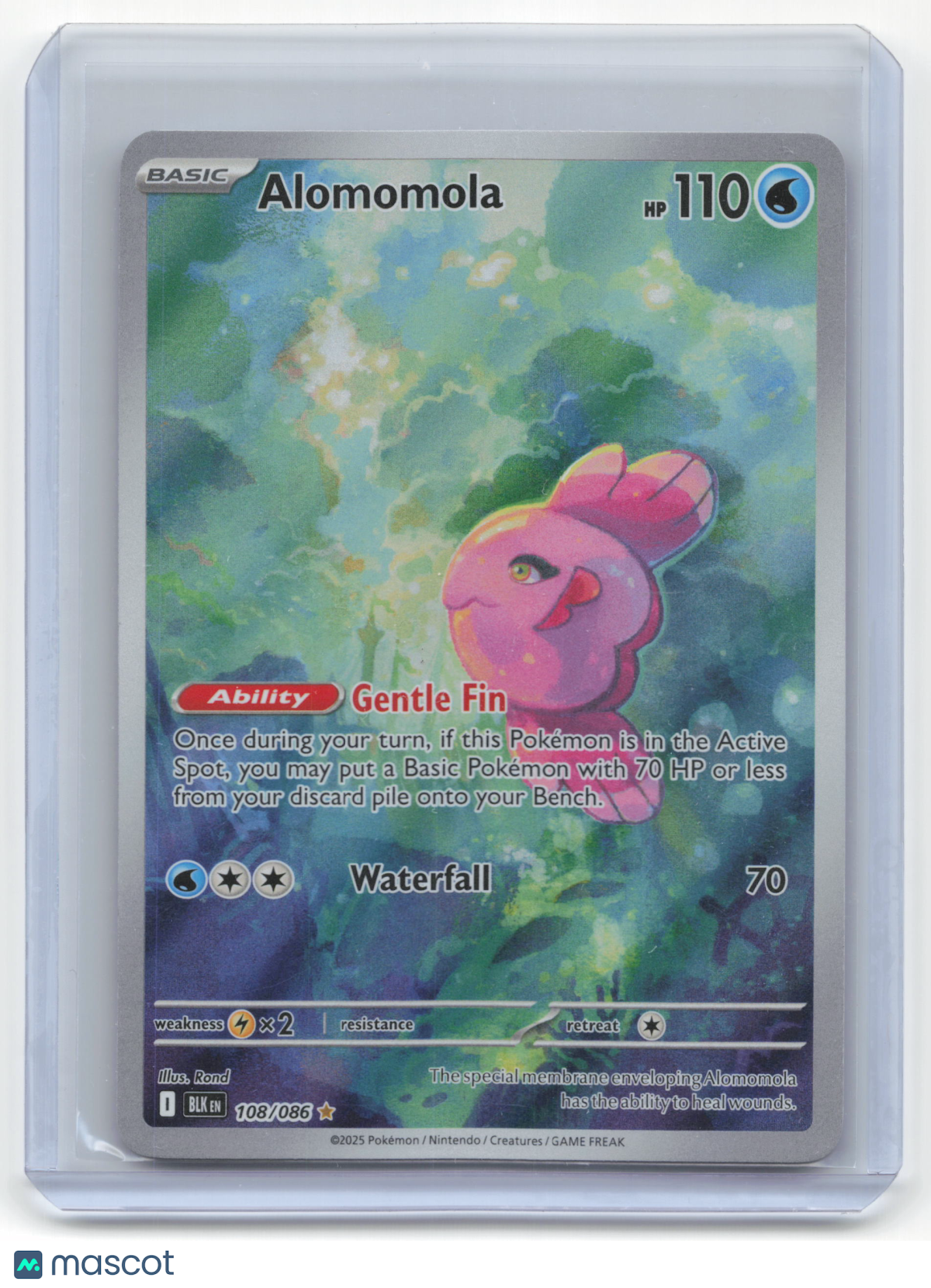 2025 Pokemon Alomomola Black Bolt Illustration Rare #108/86 Near Mint