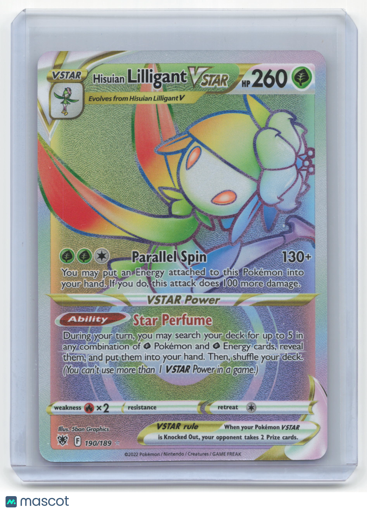 2022 Pokemon Hisuian Lilligant VSTAR Astral Radiance Secret Rare #190/189 NM