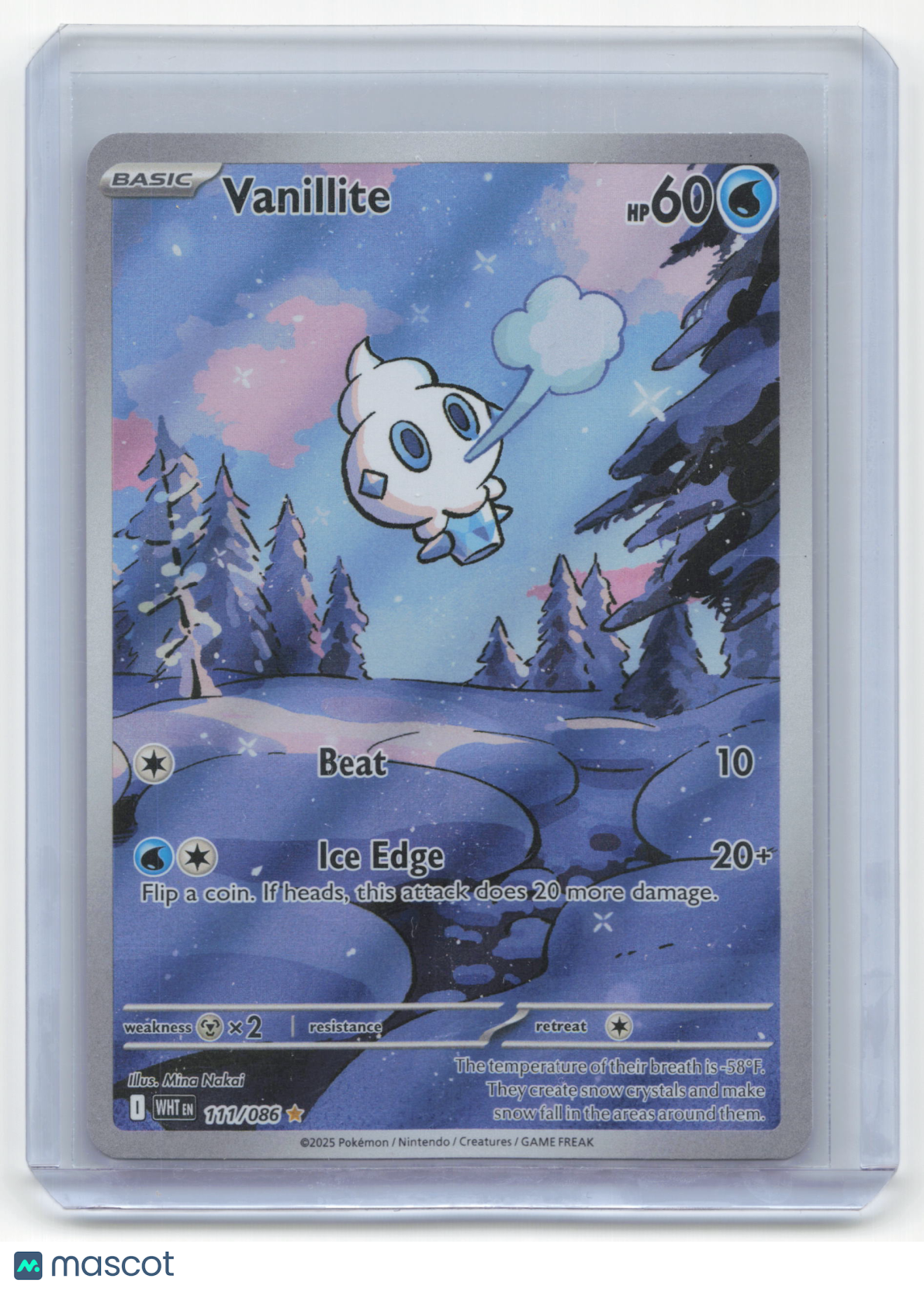 2025 Pokemon Vanillite White Flare Illustration Rare #111/86 Near Mint