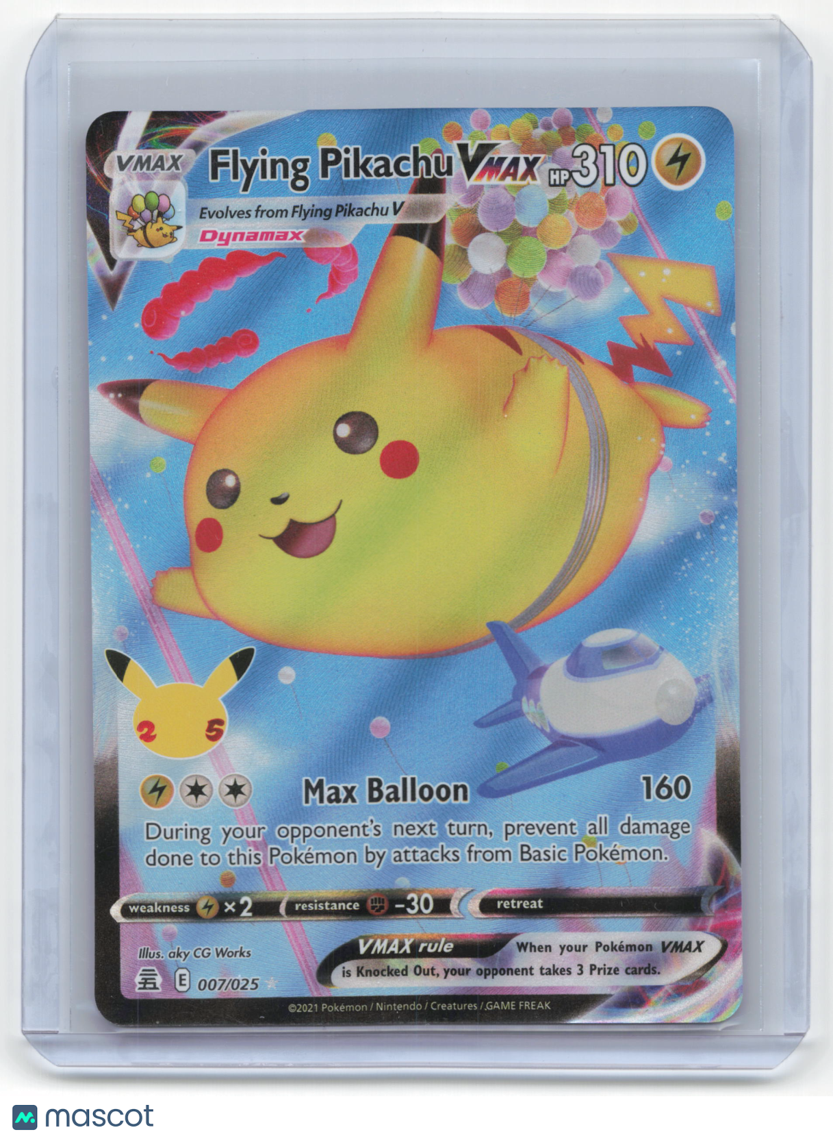 2021 Pokemon Flying Pikachu VMAX Celebrations Rare #7/25 Near Mint