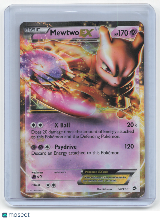 2013 Pokemon Mewtwo EX Legendary Treasures Rare #54/113 (Damaged)