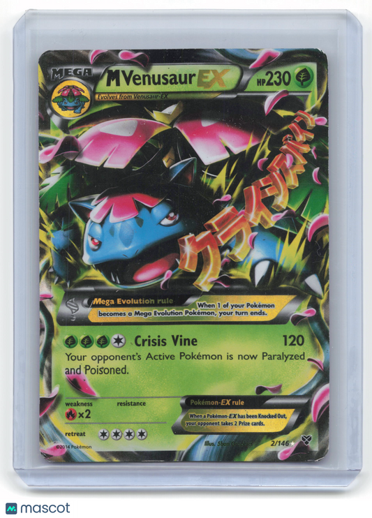 2014 Pokemon M Venusaur EX XY Rare #2/146 (Damaged)