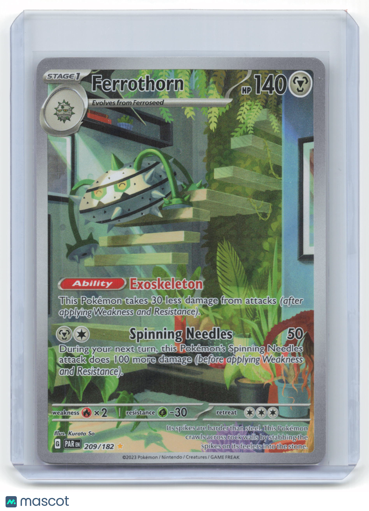 2023 Pokemon Ferrothorn Paradox Rift Illustration Rare Foil #209/182