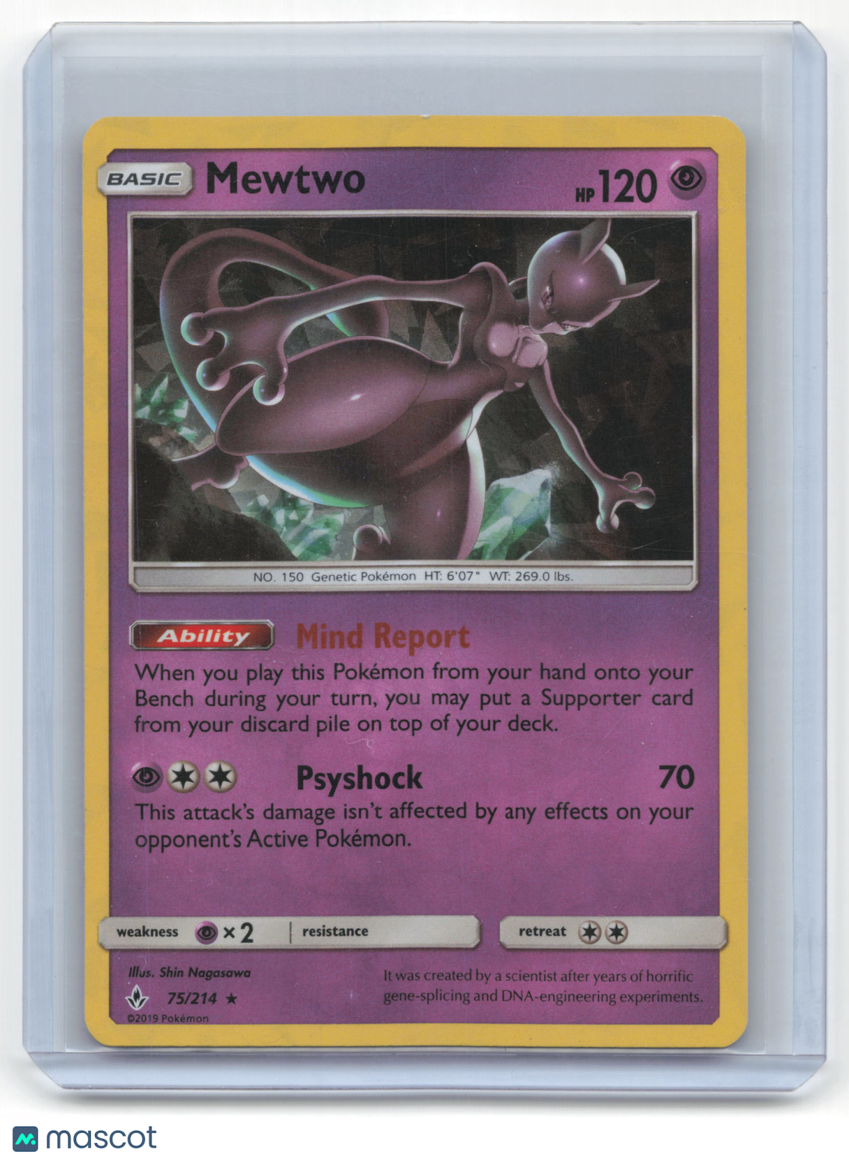 2019 Pokemon Mewtwo Unbroken Bonds Rare Foil #75/214 Lightly Played