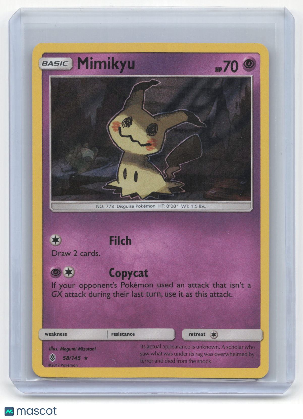 2017 Pokemon Mimikyu Guardians Rising Rare Foil #58/145