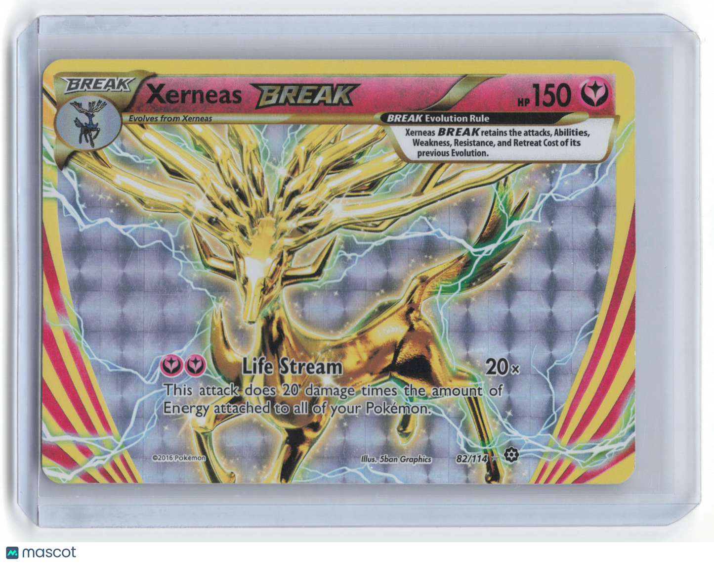 2016 Pokemon Xerneas BREAK Steam Siege Ultra Rare Holo #82/114 Lightly Played