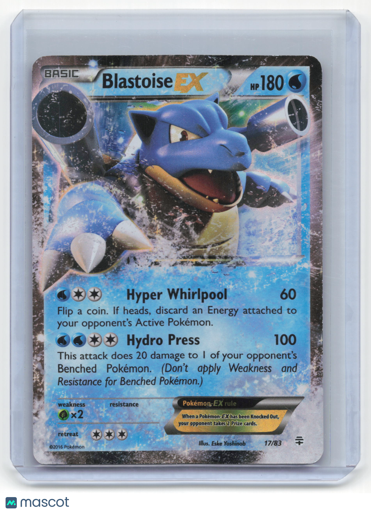 2016 Pokemon Blastoise EX Generations Ultra Rare Holo #17/83 Moderately Played