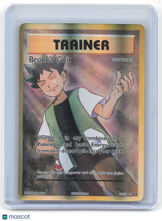 2016 Pokemon Brock's Grit Evolutions UR Holo #107/108 Full Art Moderatly Played
