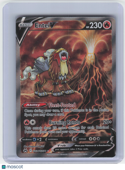 2023 Pokemon Entei V #GG36/GG70 Crown Zenith: Galarian Gallery Ultra Rare Holo