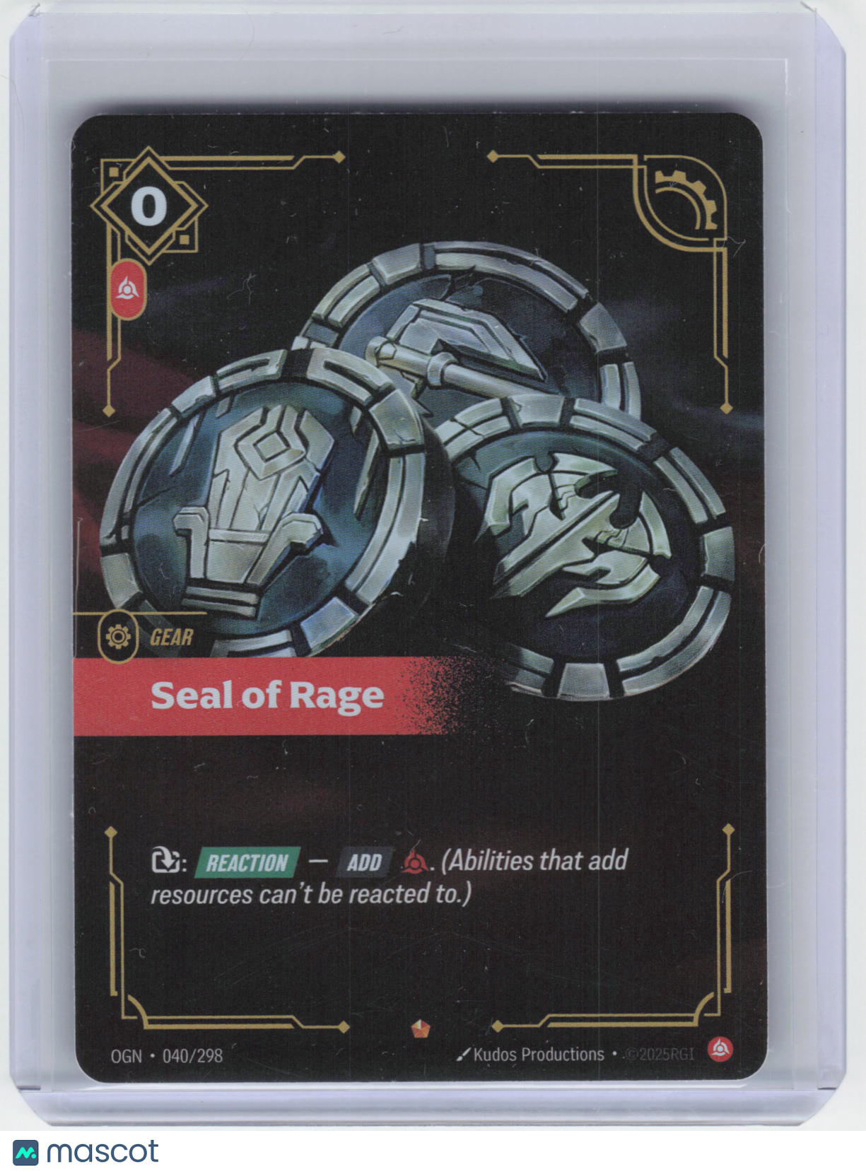 2025 Riftbound: League of Legends TCG Seal of Rage #040/298 Origins Epic Foil