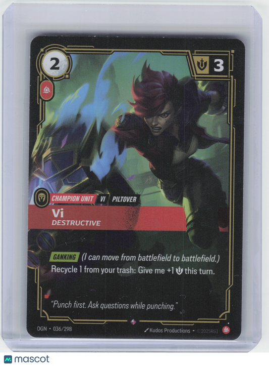 2025 Riftbound: League of Legends TCG Vi, Destructive #036/298 Origins Rare Foil