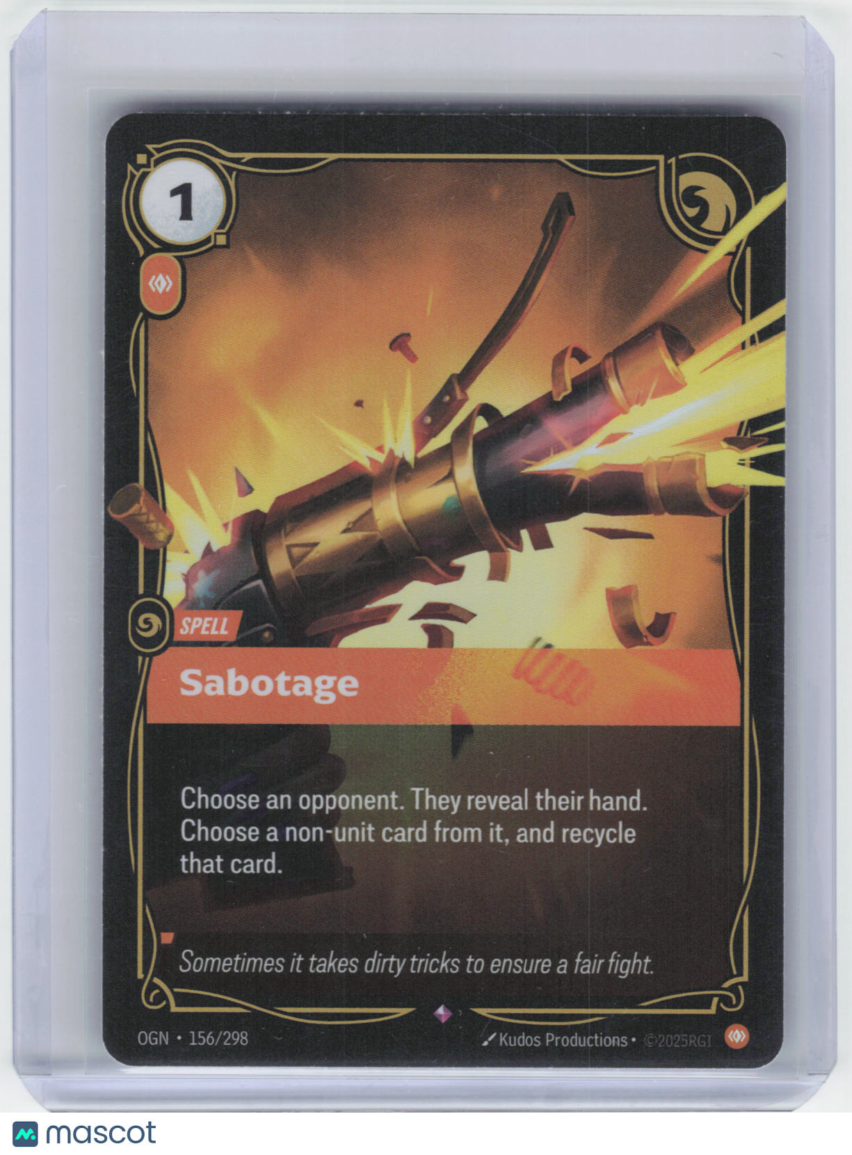 2025 Riftbound: League of Legends TCG Sabotage #156/298 Origins Rare Foil