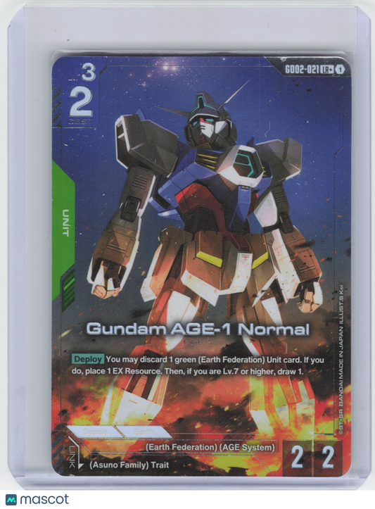 2025 Gundam Card Game Gundam AGE-1 Normal #GD02-021 Dual Impact LR+ Holo