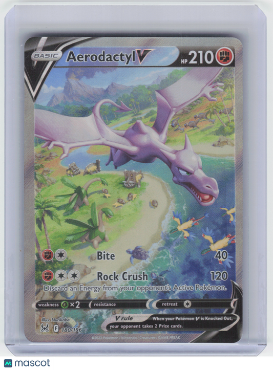 2022 Pokemon—Aerodactyl V #180/196 Lost Origin— Near Mint