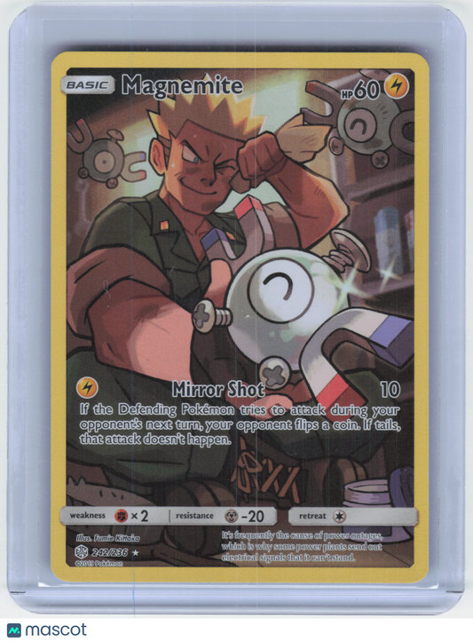 2019 Pokemon Magnemite Cosmic Eclipse Secret Rare Holo #242/236 Near Mint