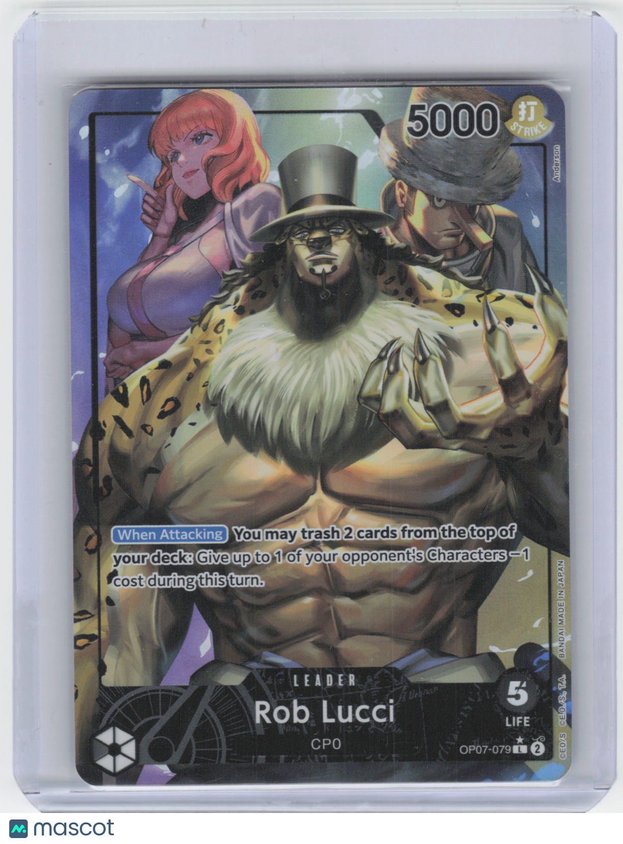 2024 One Piece CG Rob Lucci 500 Years in the Future Leader #OP07-079 Alt Art