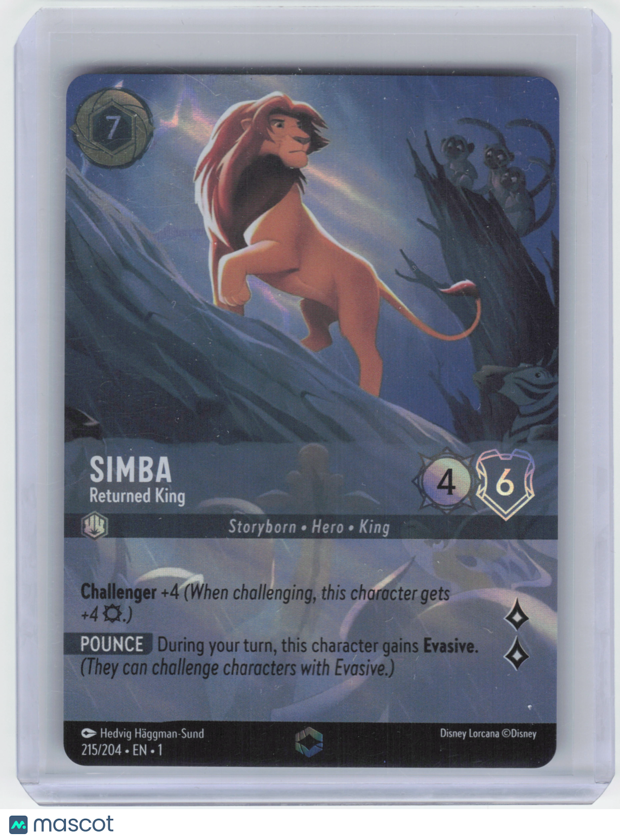 2023 Disney Lorcana Simba The First Chapter Enchanted Holofoil #215 Near Mint