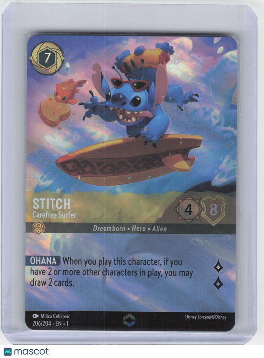 2023 Disney Lorcana Stitch The First Chapter Enchanted Foil #206 Lightly Played