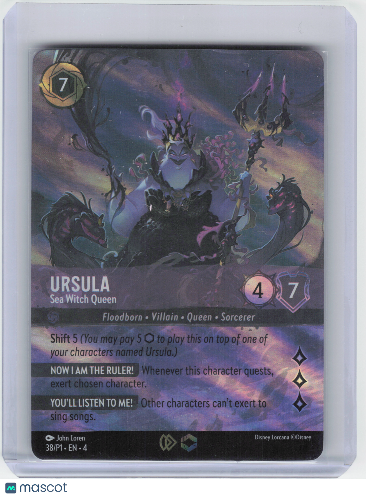 2024 Disney Lorcana Ursula Champion Promo Enchanted Promo #38/P1 Lightly Played