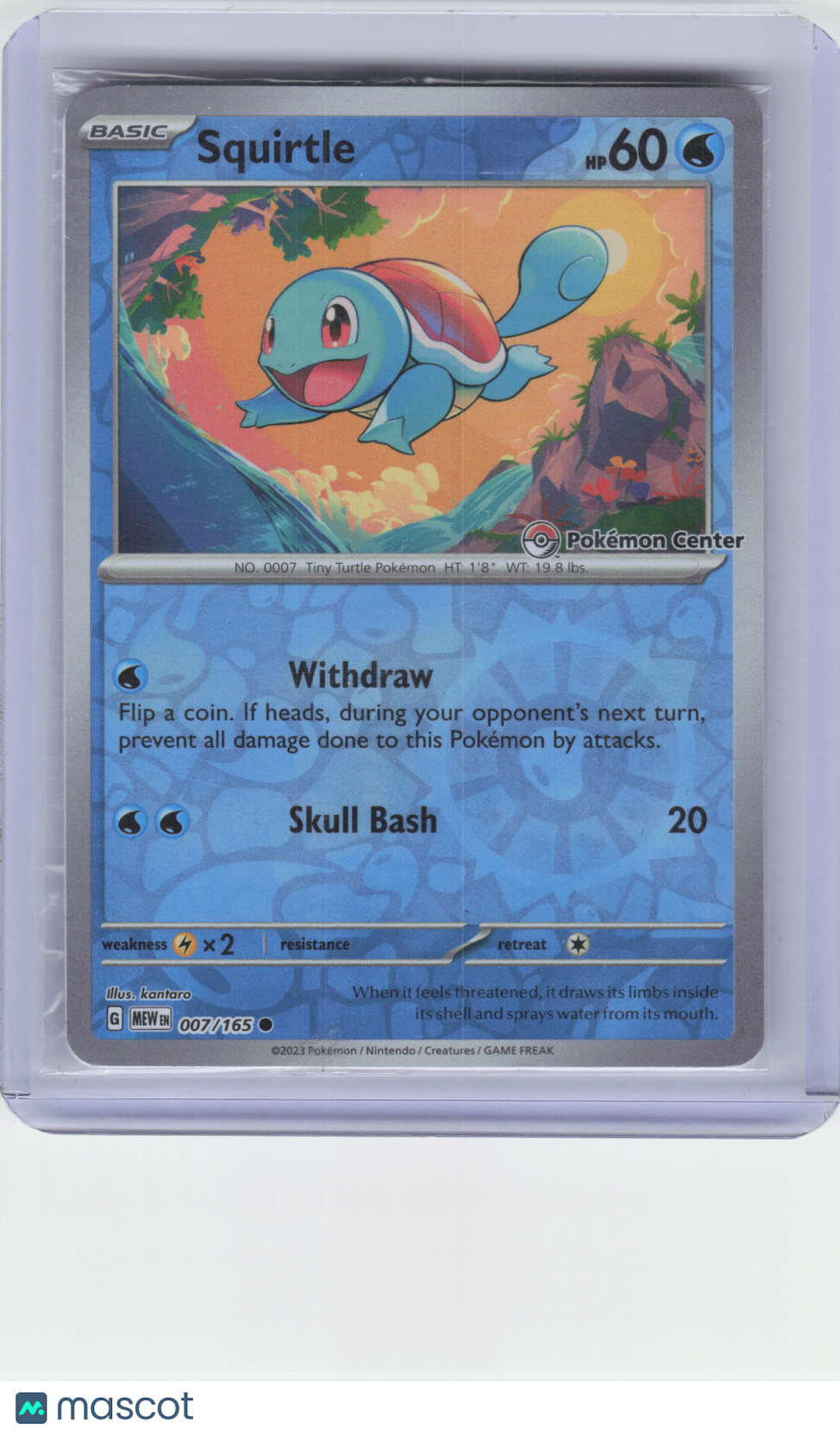 2023 Pokemon Squirtle Pokémon 151 Rare Reverse Holo #7/165 (Sealed)