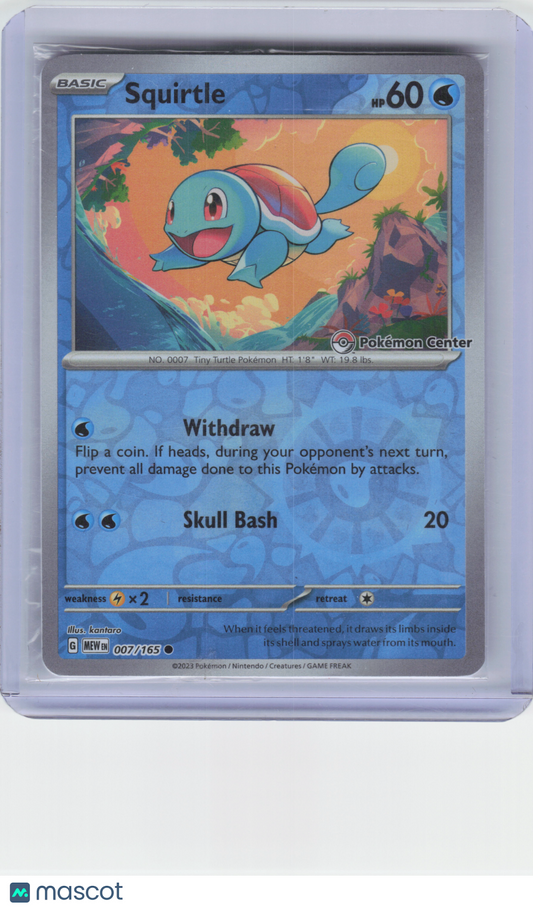 2023 Pokemon Squirtle Pokémon 151 Rare Reverse Holo #7/165 (Sealed)