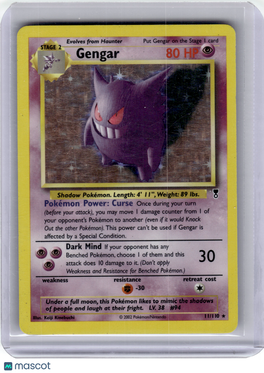 2002 Pokemon Gengar Legendary Collection Rare Holo #11/110 (Damaged)