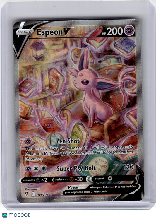2022 Pokemon Espeon V Evolving Skies Rare #180/203 Alternative Art Near Mint