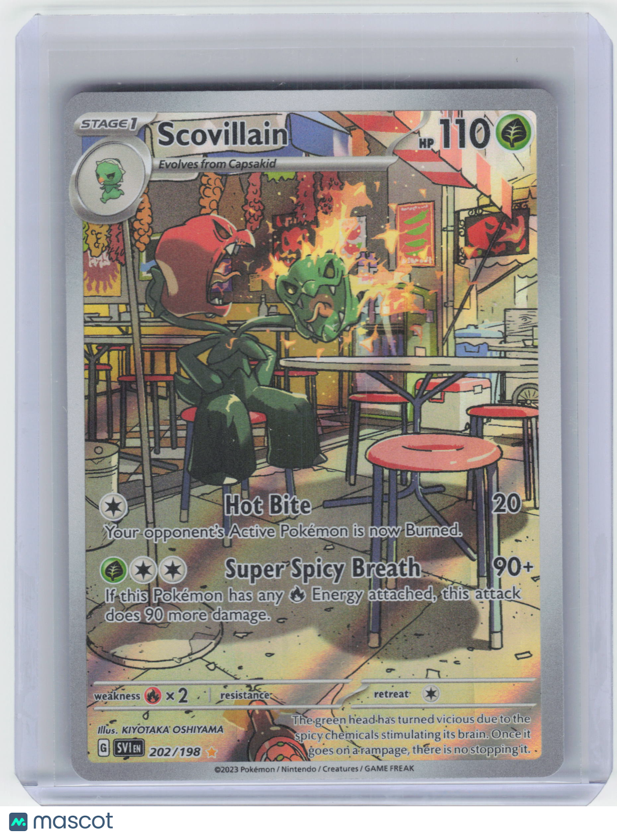 2023 Pokemon Scovillain #202/198 Scarlet & Violet Illustration Rare Foil