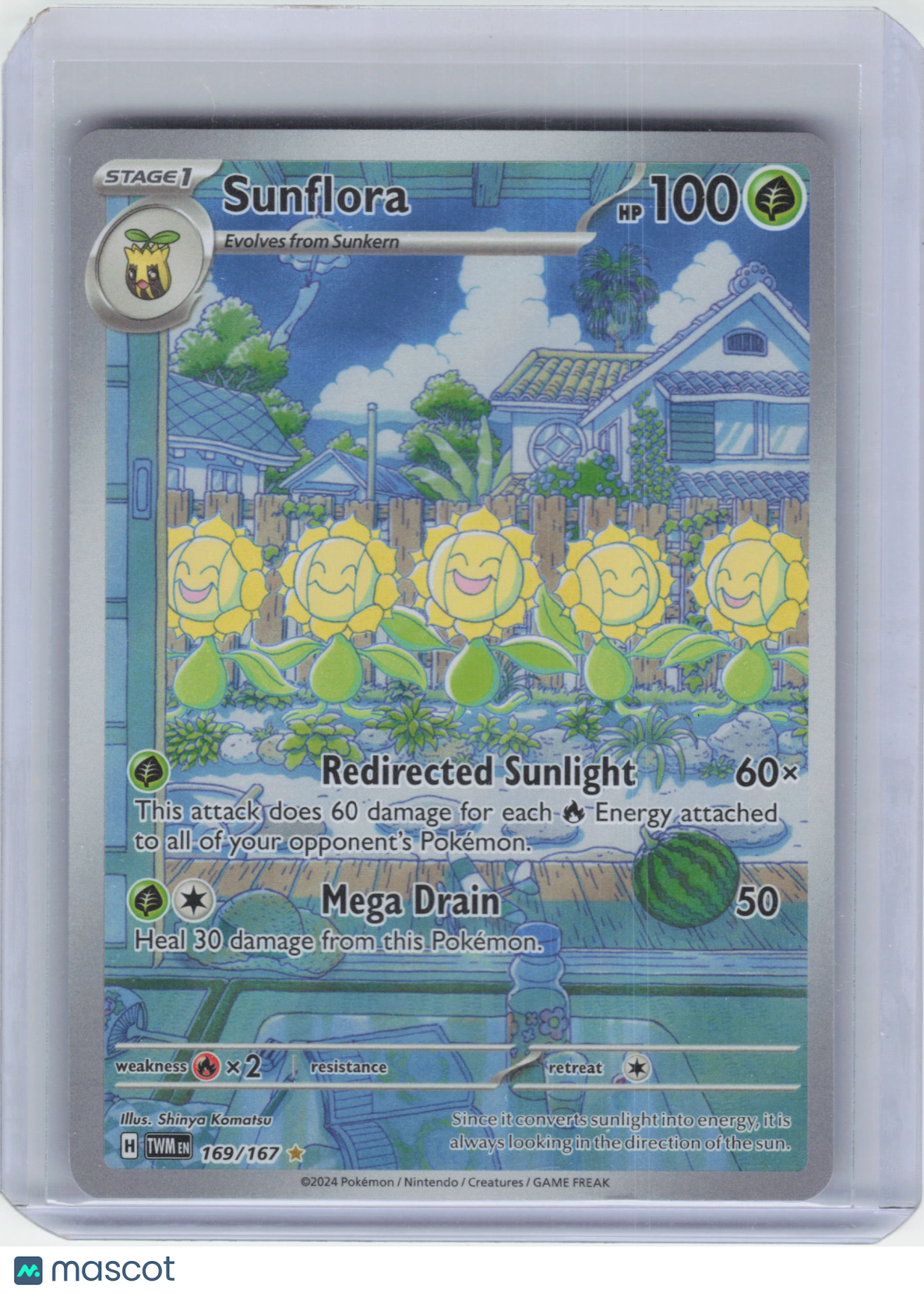 2024 Pokemon Sunflora #169/167 Twilight Masquerade Illustration Rare Foil