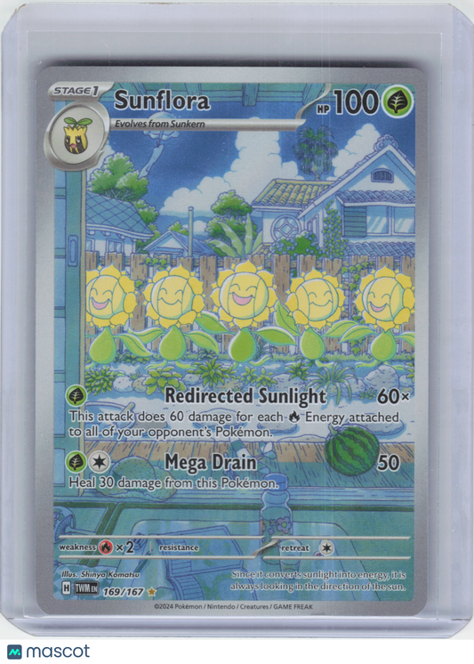2024 Pokemon Sunflora #169/167 Twilight Masquerade Illustration Rare Foil