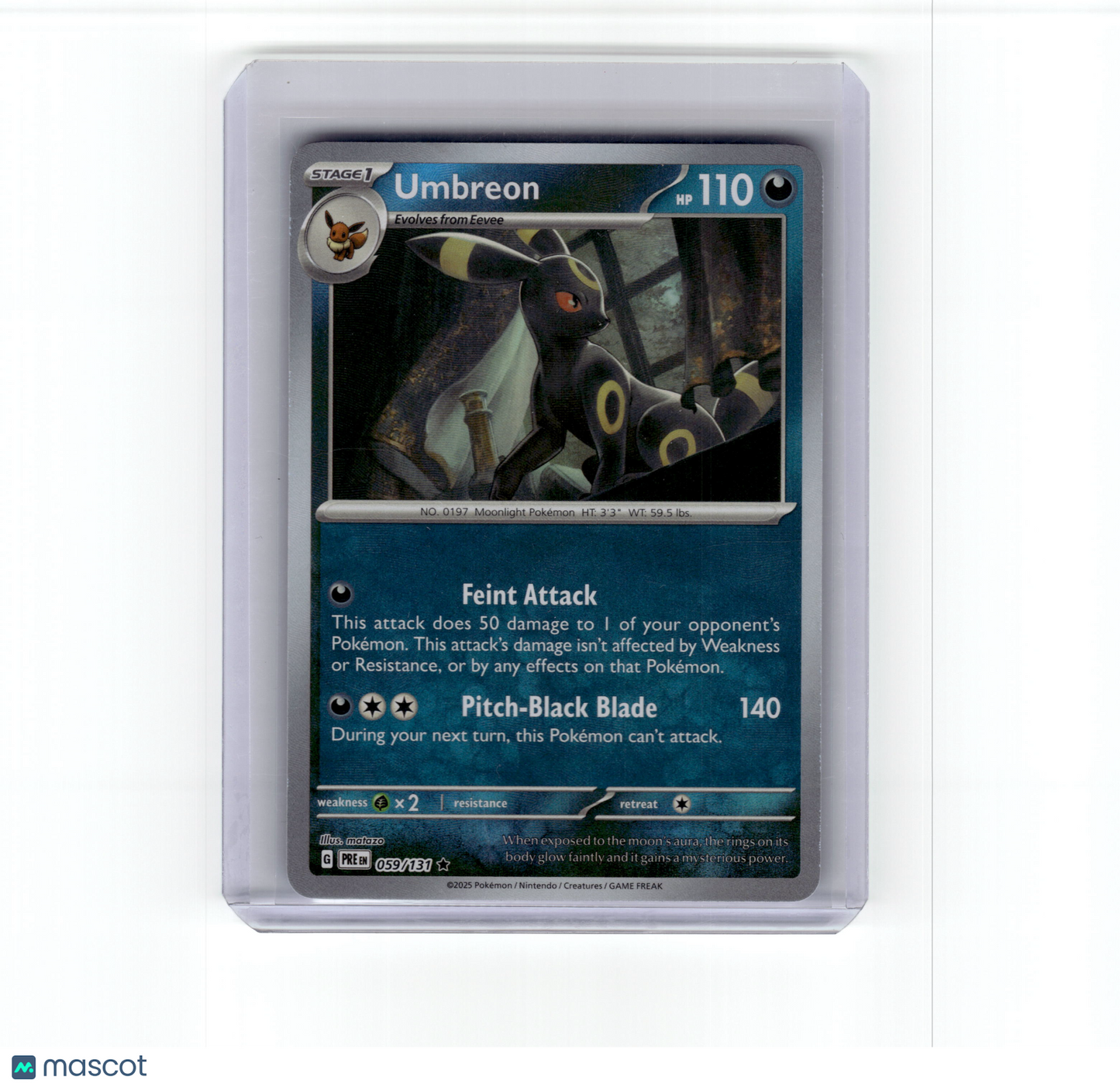 2025 Pokemon Umbreon Prismatic Evolutions Reverse Holo #59/131 MP [Masterball]