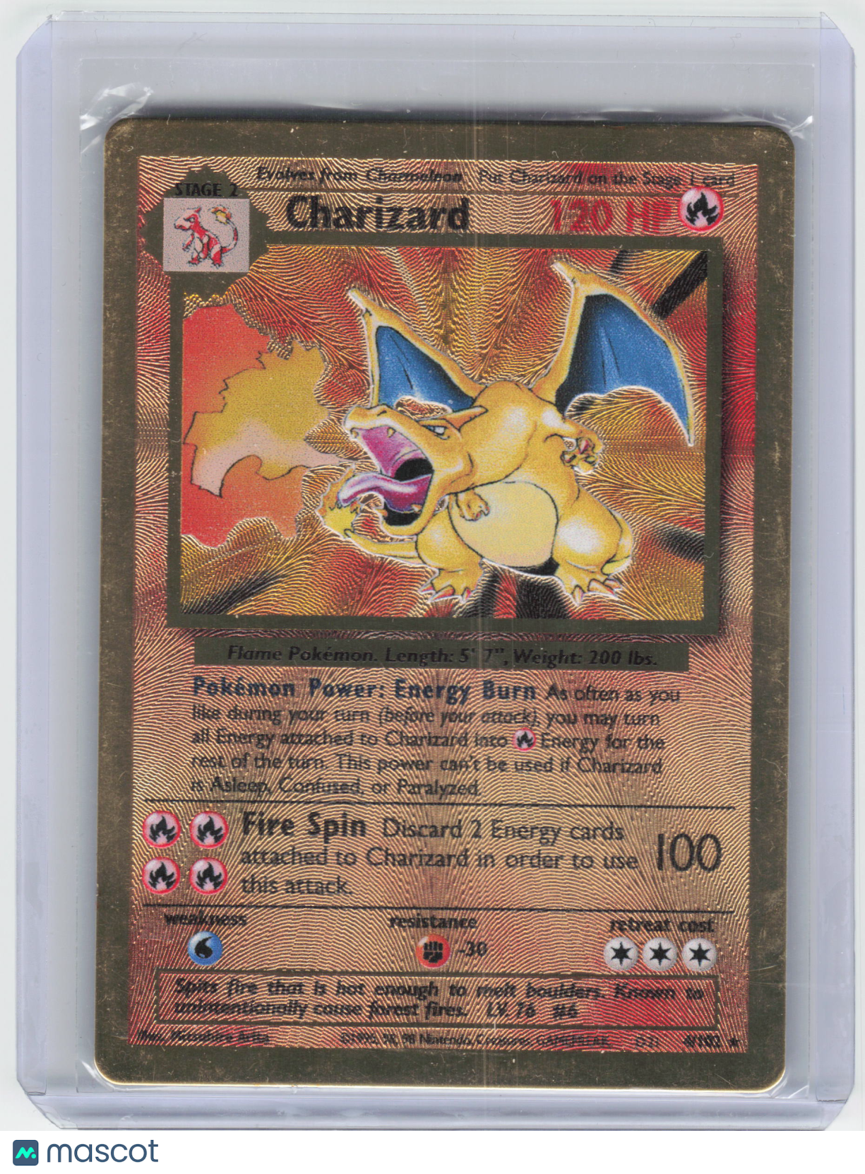 2021 Pokemon Charizard #4/102 Celebrations Rare Metal Card Promo [Damaged]