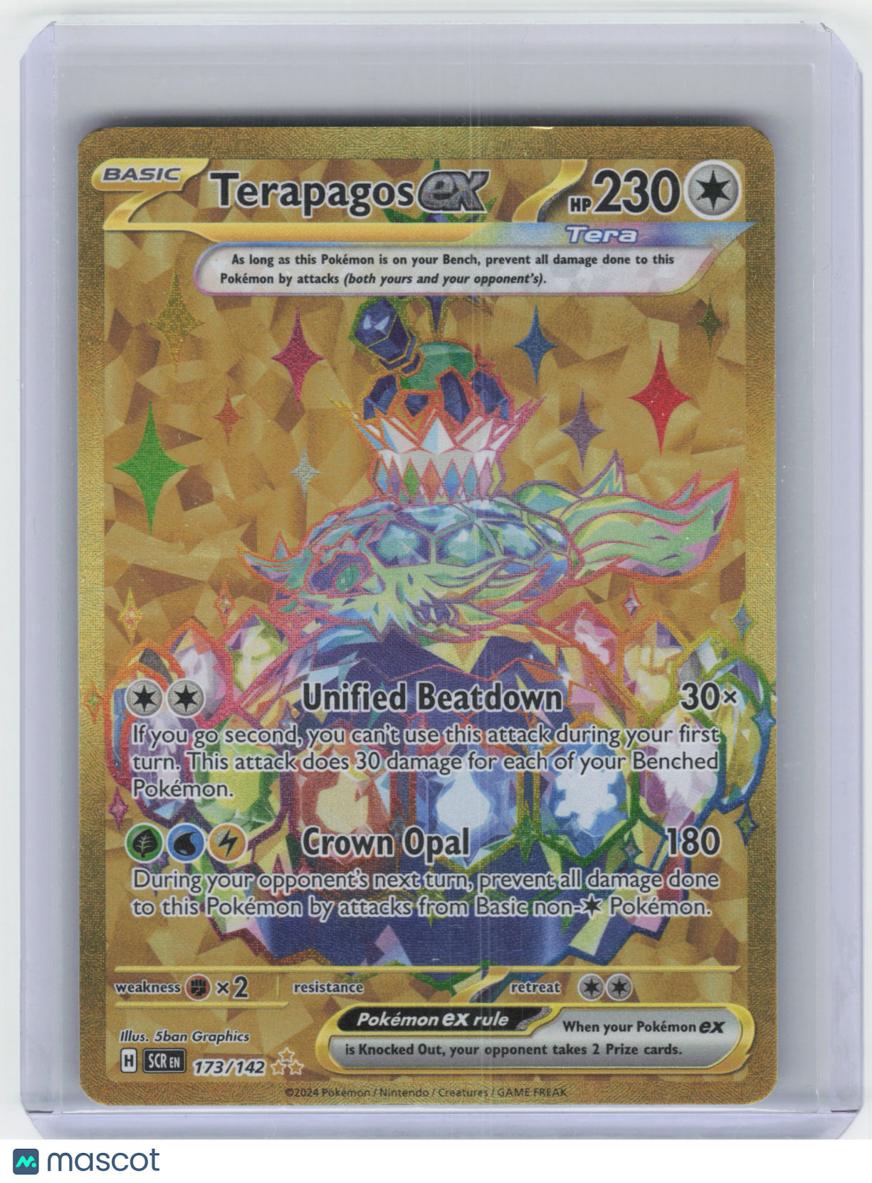 2024 Pokemon Terapagos ex #173/142 Stellar Crown Hyper Rare Holo